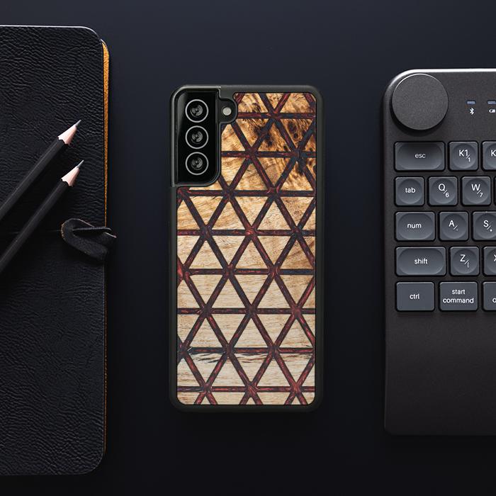 Samsung Galaxy S21 Plus Handyhülle aus Harz und Holz - Synergy#F22