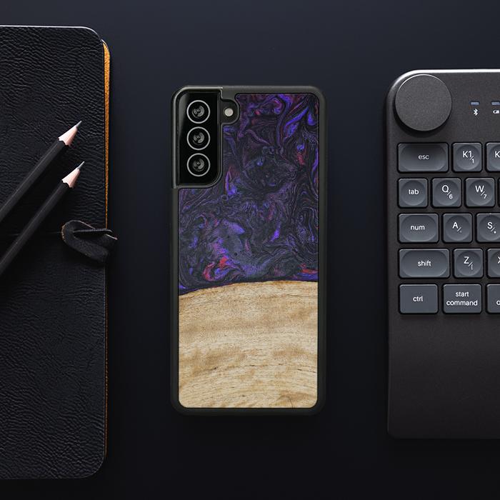 Samsung Galaxy S21 Plus Handyhülle aus Harz und Holz - Synergy#F7