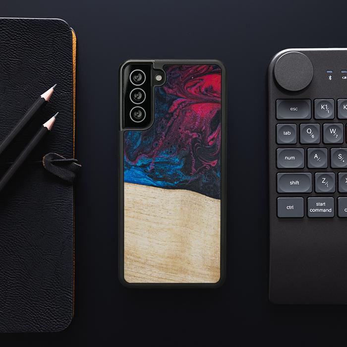 Samsung Galaxy S21 Plus Handyhülle aus Harz und Holz - Synergy#F9
