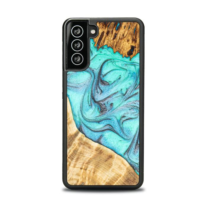 Samsung Galaxy S21 Handyhülle aus Harz und Holz - Synergy#E16