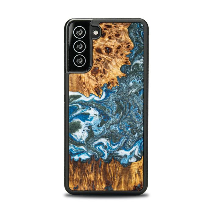 Samsung Galaxy S21 Handyhülle aus Harz und Holz - Synergy#E17