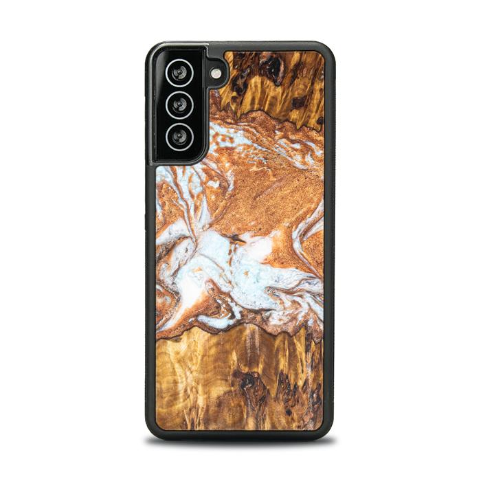 Etui na telefon Samsung Galaxy S21 wykonane z żywicy i drewna - Synergy#E18