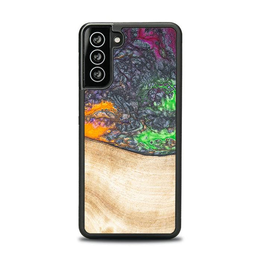 Samsung Galaxy S21 Handyhülle aus Harz und Holz - Synergy#F1