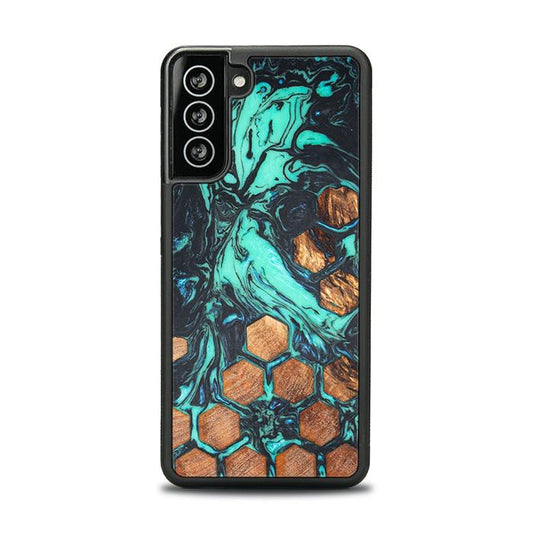 Samsung Galaxy S21 Handyhülle aus Harz und Holz - Synergy#F23