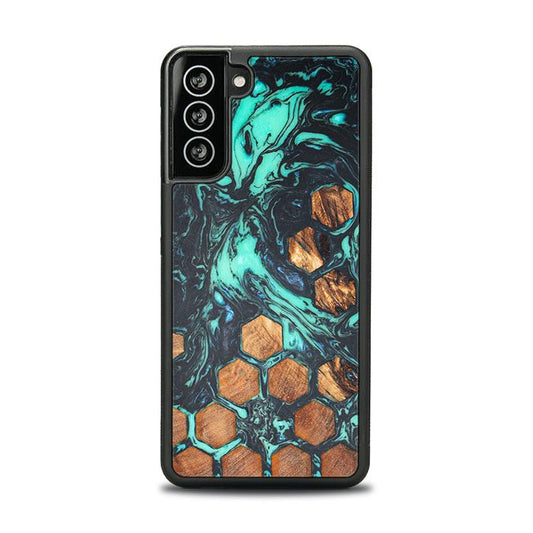 Samsung Galaxy S21 Handyhülle aus Harz und Holz - Synergy#F28