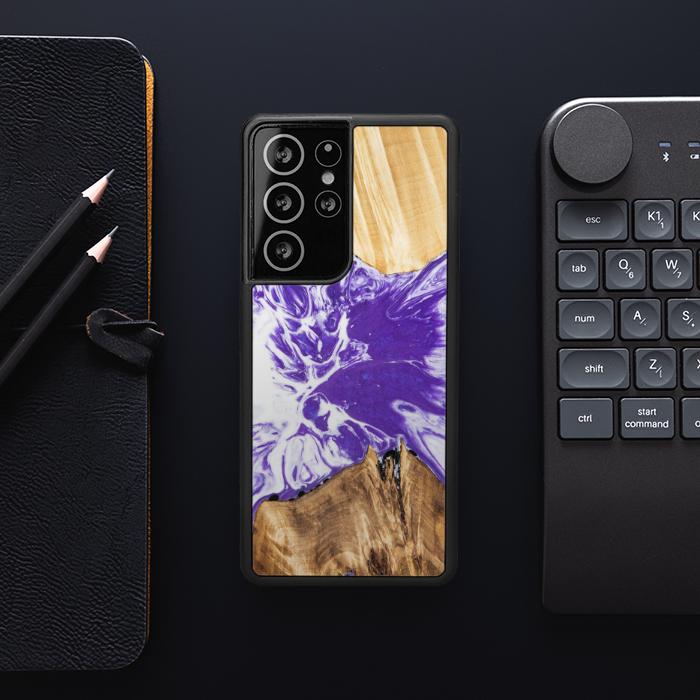 Samsung Galaxy S21 Ultra Etui na telefon z żywicy i drewna - Synergy# A78