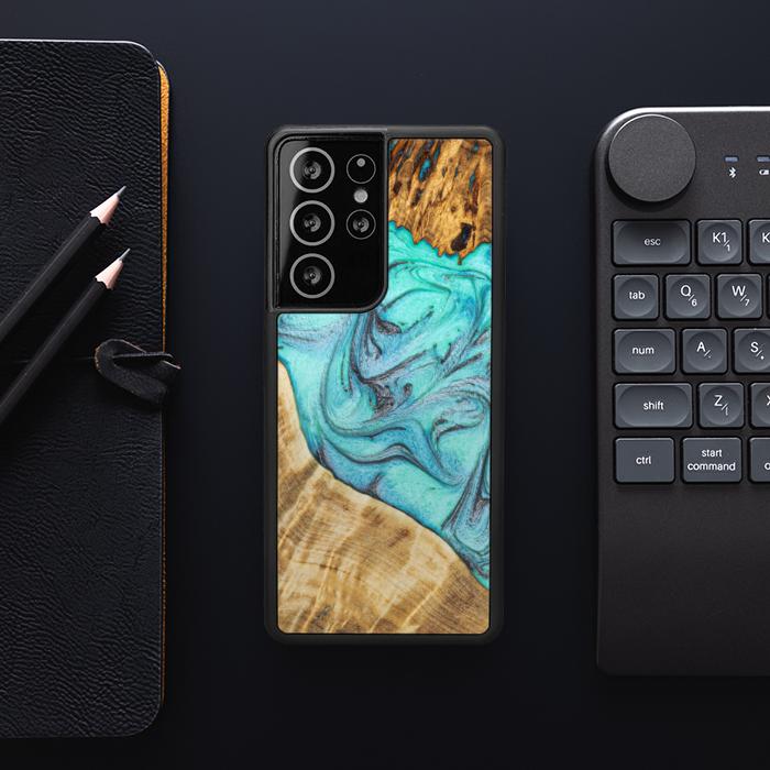 Samsung Galaxy S21 Ultra Etui na telefon z żywicy i drewna - Synergy#E16