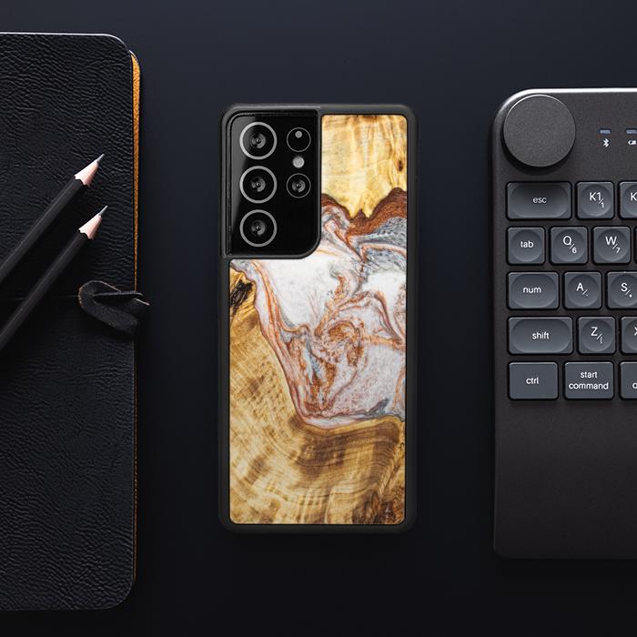 Samsung Galaxy S21 Ultra Handyhülle aus Harz und Holz - Synergy#E5