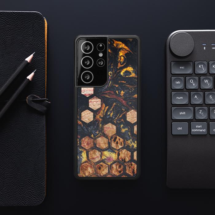 Samsung Galaxy S21 Ultra Handyhülle aus Harz und Holz - Synergy#F26