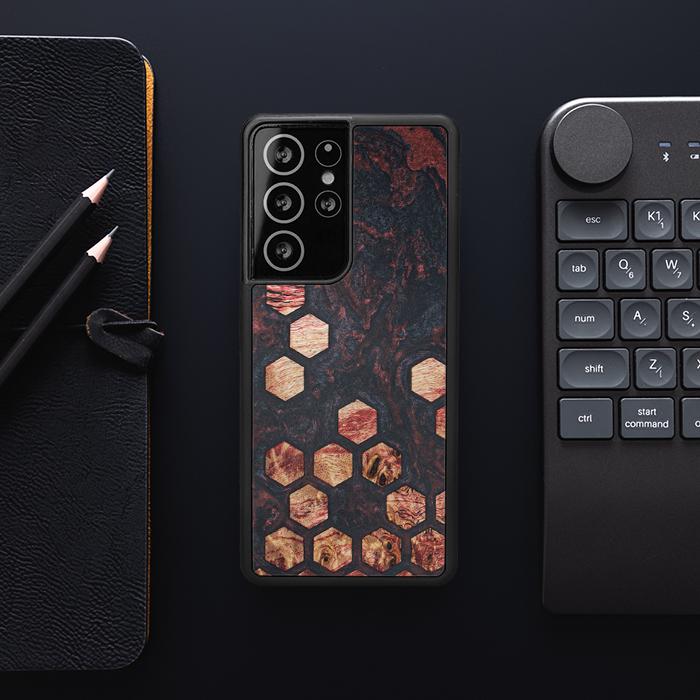 Samsung Galaxy S21 Ultra Handyhülle aus Harz und Holz - Synergy#F27