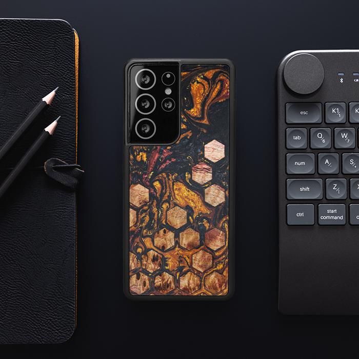 Samsung Galaxy S21 Ultra Handyhülle aus Harz und Holz - Synergy#F38