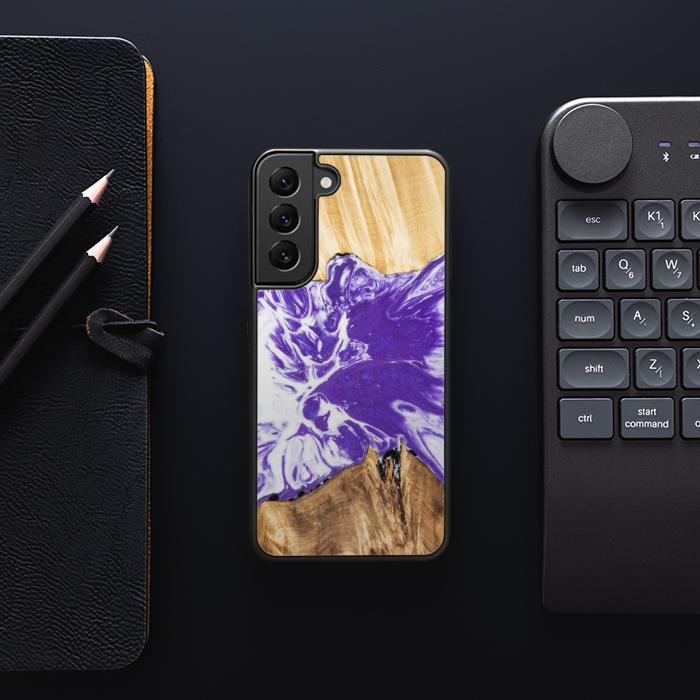 Etui na telefon Samsung Galaxy S22 wykonane z żywicy i drewna - Synergy# A78