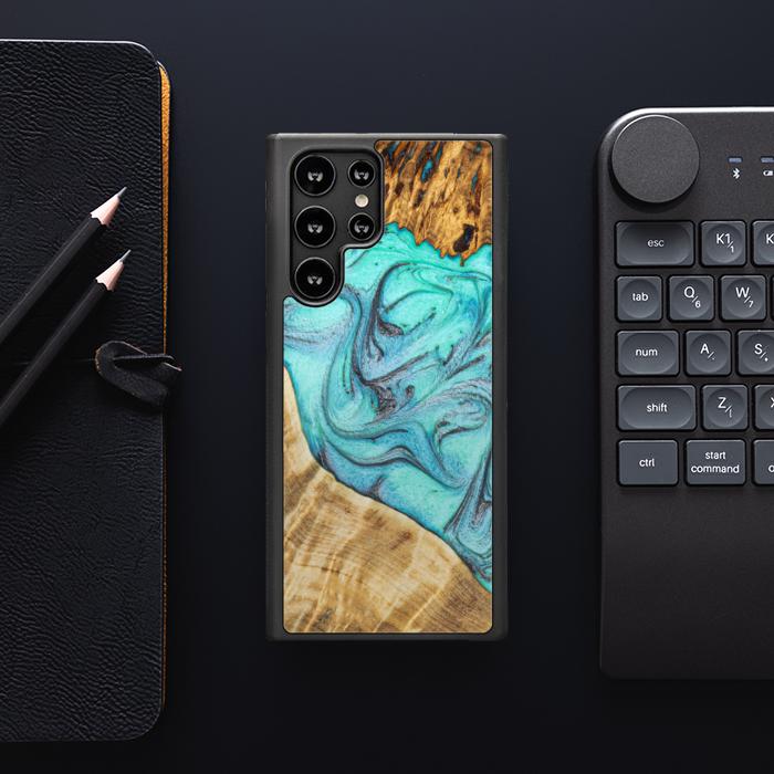 Etui na telefon Samsung Galaxy S23 Ultra wykonane z żywicy i drewna - Synergy#E16