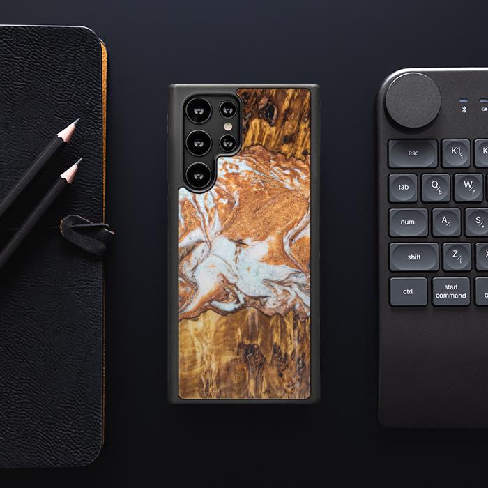 Etui na telefon Samsung Galaxy S23 Ultra wykonane z żywicy i drewna - Synergy#E18