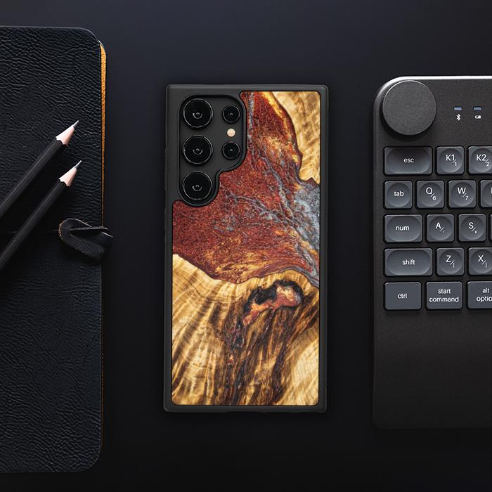 Etui na telefon Samsung Galaxy S24 Ultra wykonane z żywicy i drewna - Synergy#E9