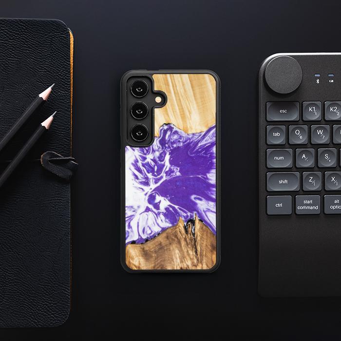 Etui na telefon Samsung Galaxy S25 wykonane z żywicy i drewna - Synergy# A78