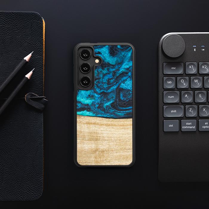 Etui na telefon Samsung Galaxy S25 wykonane z żywicy i drewna - Synergy# F11