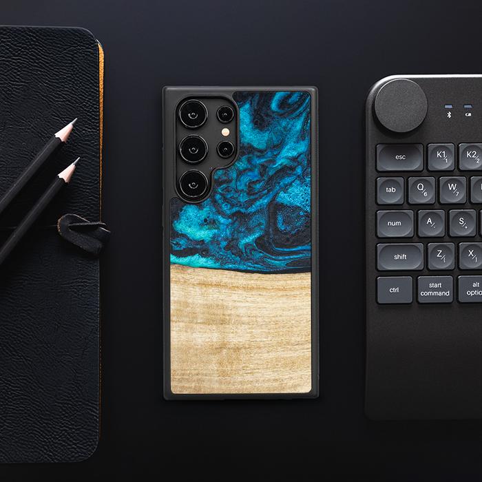 Etui na telefon Samsung Galaxy S25 Ultra wykonane z żywicy i drewna - Synergy# F11