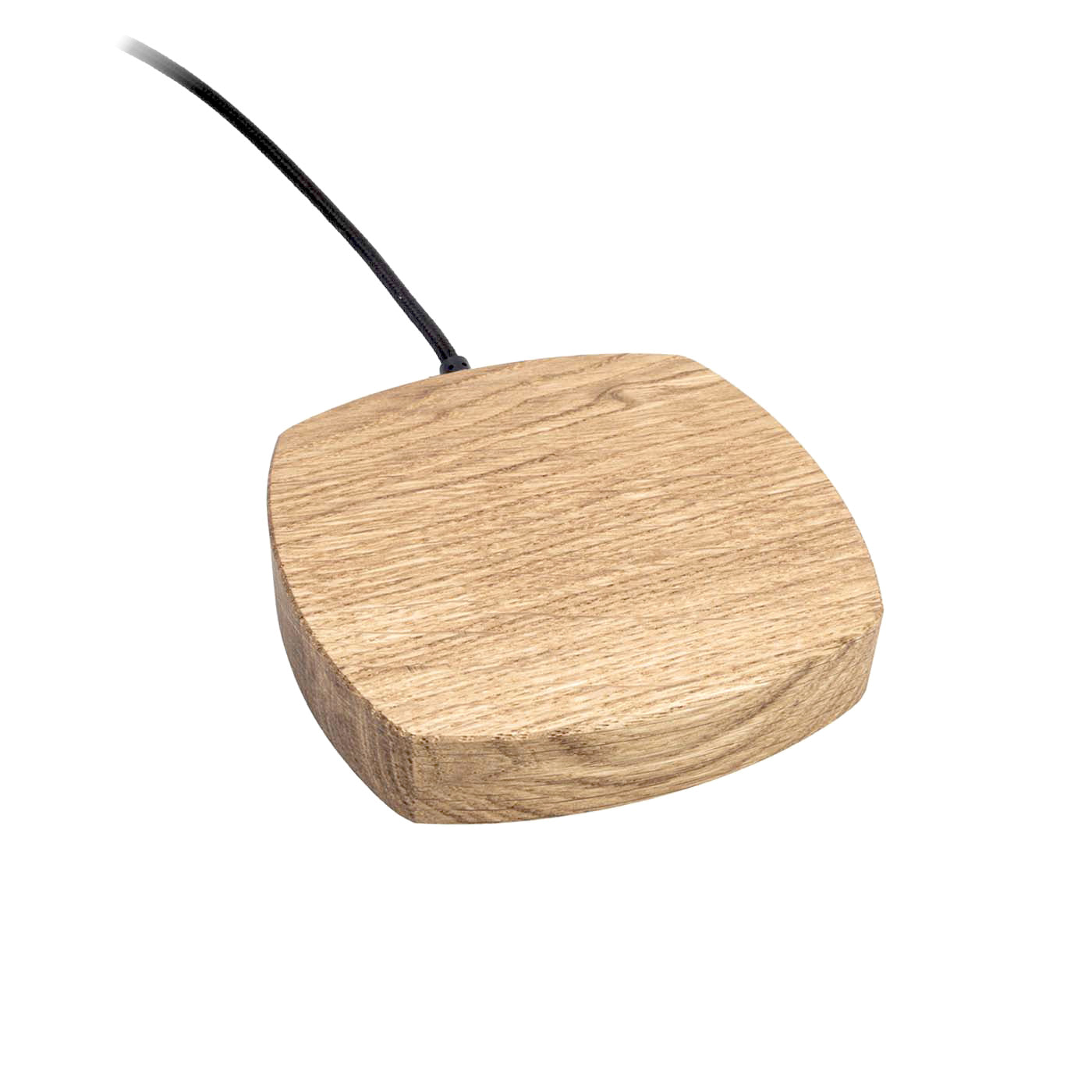 Zaokrąglona drewniana bezprzewodowa ładowarka dębowa