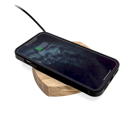 Rounded Wooden Wireless Charger Oak