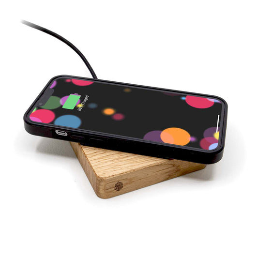 Square Wooden Wireless Charger Oak