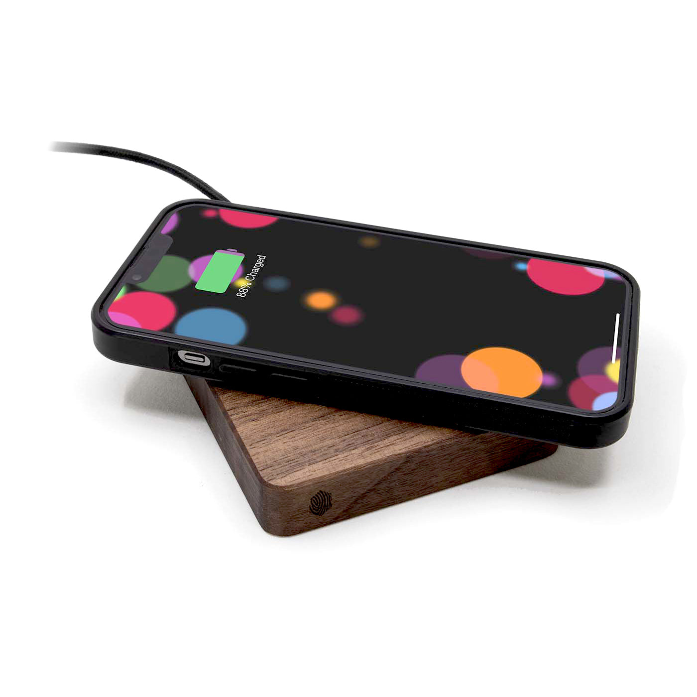Square Wooden Wireless Charger American Walnut