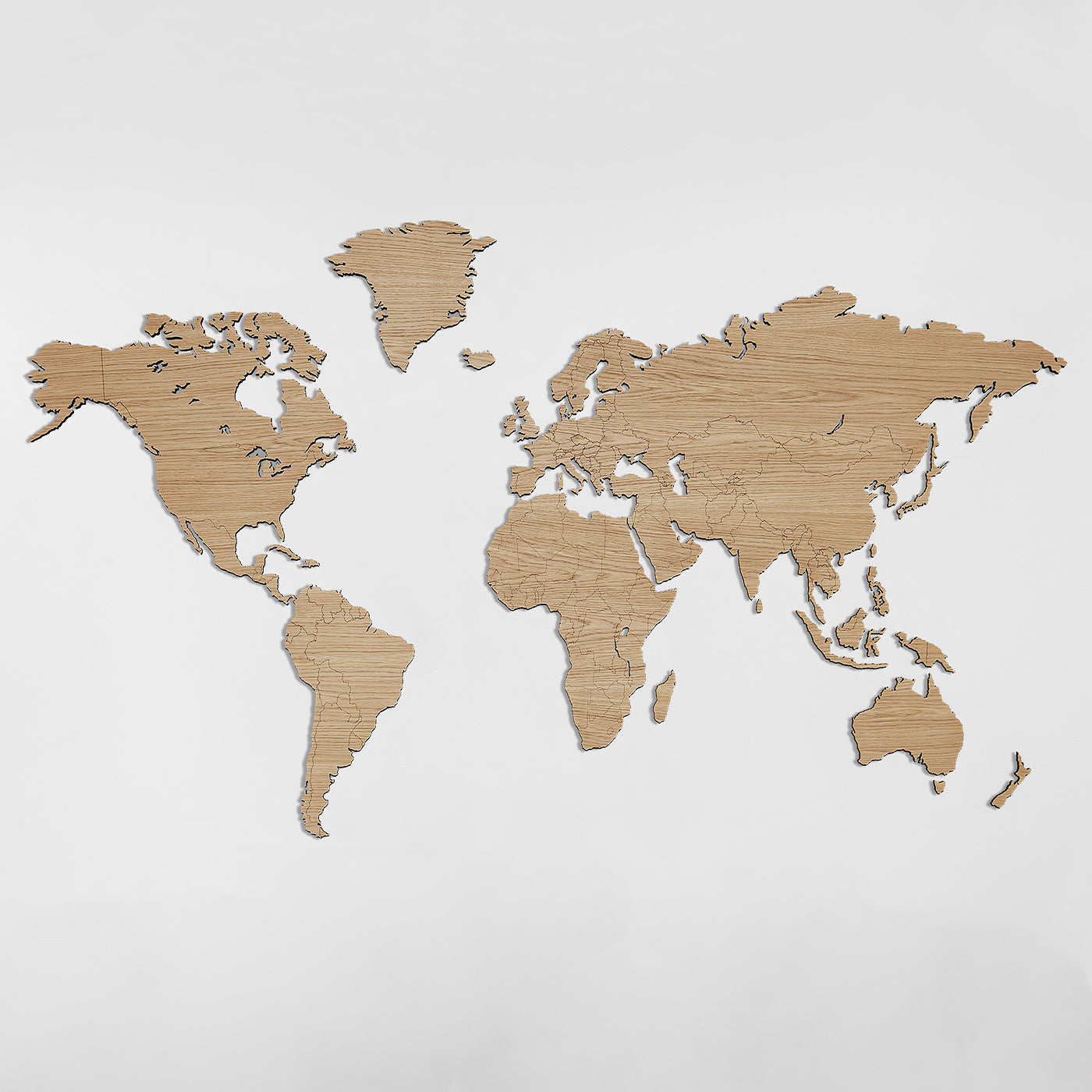 Wooden Magnetic World Map Untreated Oak