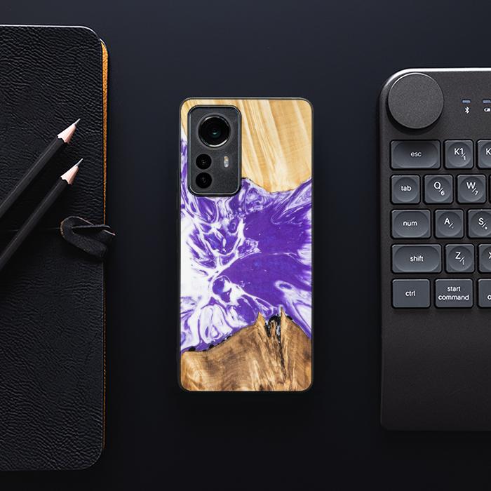 Etui na telefon Xiaomi 12 / 12X z żywicy i drewna - Synergy# A78