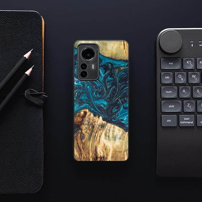 Etui na telefon Xiaomi 12 / 12X z żywicy i drewna - Synergy#E12