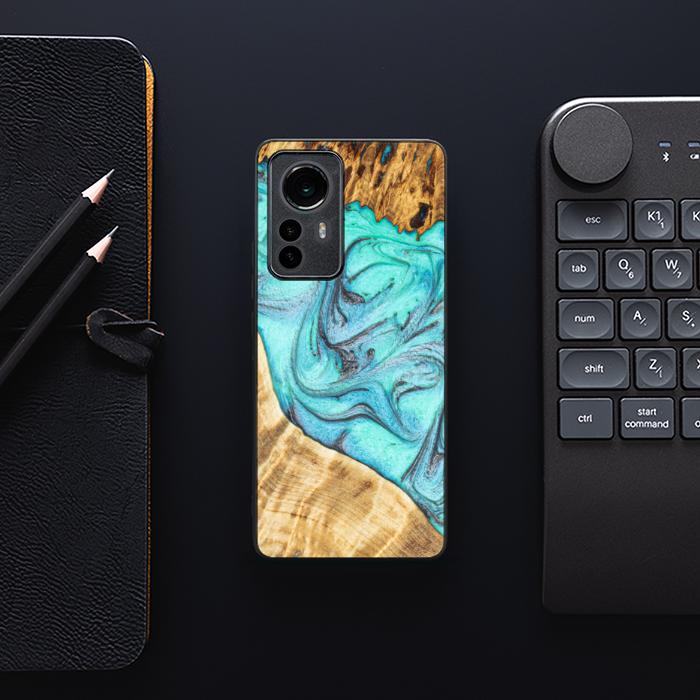 Etui na telefon Xiaomi 12 / 12X z żywicy i drewna - Synergy#E16