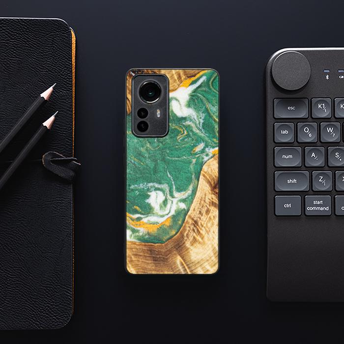 Etui na telefon Xiaomi 12 / 12X z żywicy i drewna - Synergy#E20