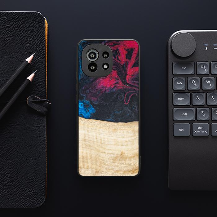 Xiaomi Mi 11 lite / 5G / 5G NE Handyhülle aus Harz und Holz - Synergy#F14
