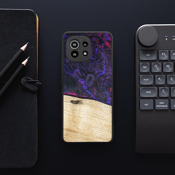 Xiaomi Mi 11 lite / 5G / 5G NE Handyhülle aus Harz und Holz - Synergy#F18