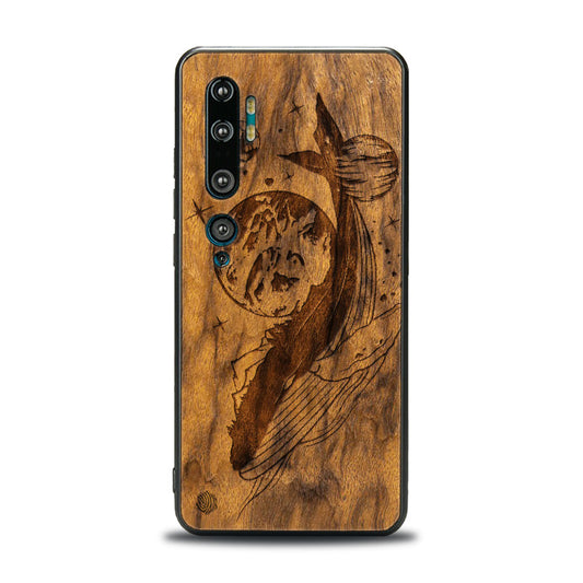 Xiaomi Mi NOTE 10/10 Pro Handyhülle aus Holz – Kosmischer Wal