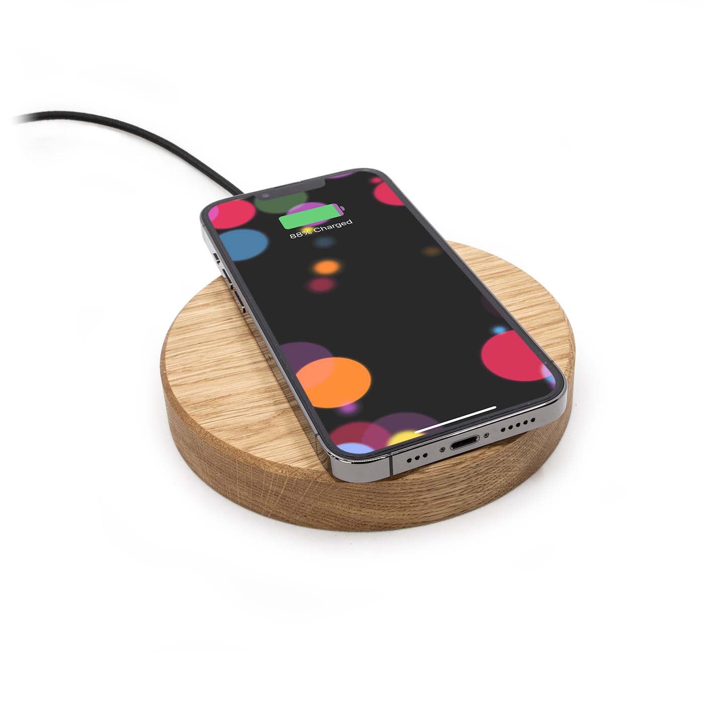 Circle Wooden Wireless Charger Eiche