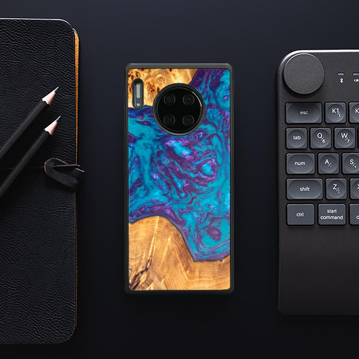 Huawei Mate 30 Pro Etui na telefon z żywicy i drewna - Synergy#B28