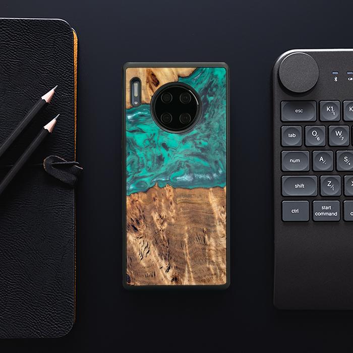 Huawei Mate 30 Pro Etui na telefon z żywicy i drewna - Synergy#D108