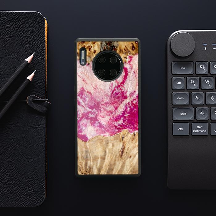 Huawei Mate 30 Pro Etui na telefon z żywicy i drewna - Synergy#D123