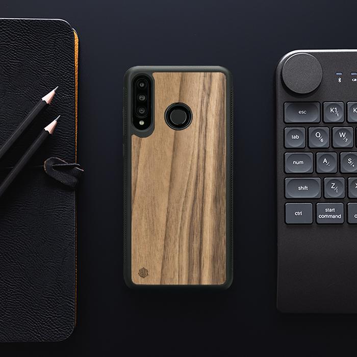 Huawei P30 lite Handyhülle aus Holz - Nussbaum