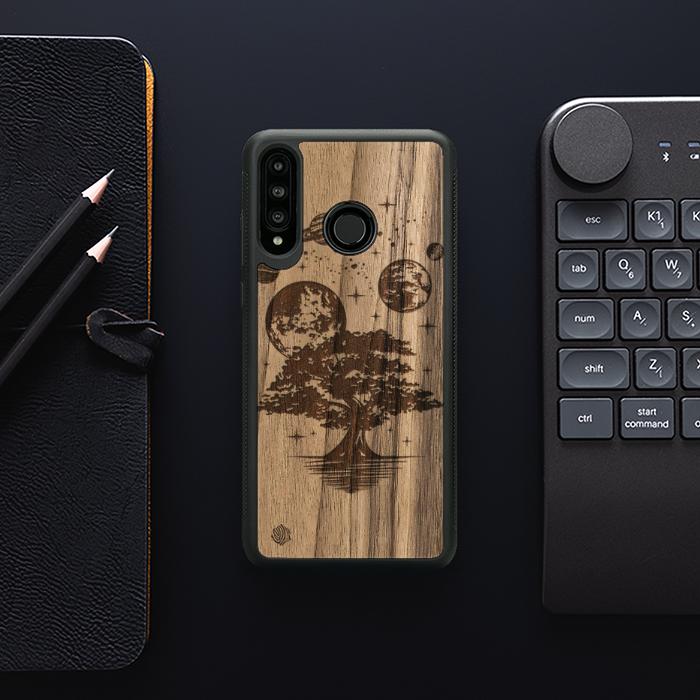 Huawei P30 lite Wooden Phone Case - Galactic Garden