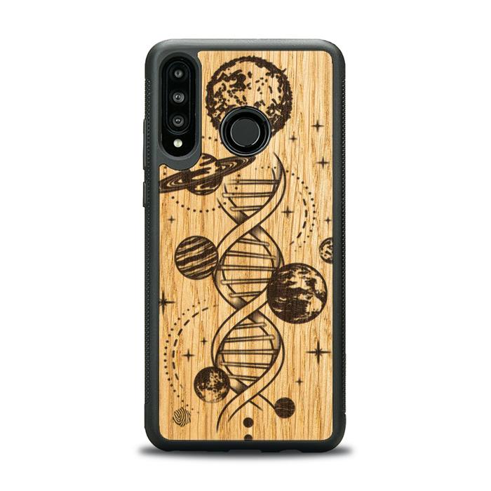 Huawei P30 lite Drewniane etui na telefon - Space DNA (dąb)