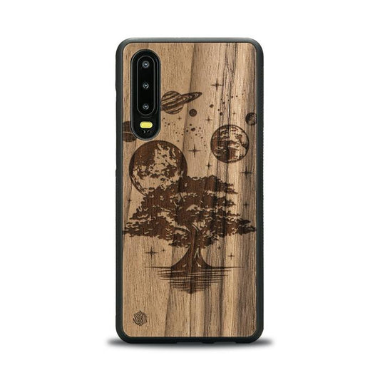 Huawei P30 Handyhülle aus Holz – Galaktischer Garten