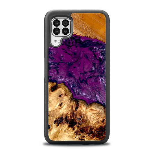 Huawei P40 lite Handyhülle aus Harz und Holz - Synergy#D130