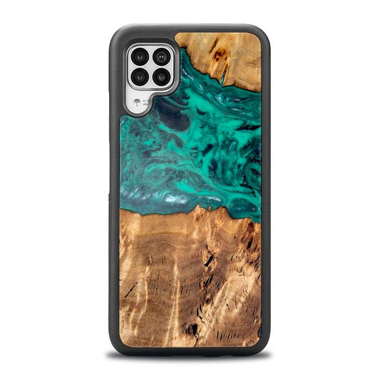 Huawei P40 lite Handyhülle aus Harz und Holz - Synergy#D133
