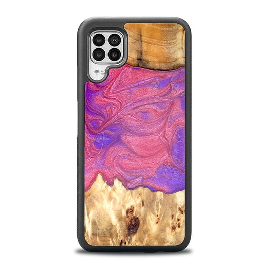 Huawei P40 lite Handyhülle aus Harz und Holz - Synergy#D136
