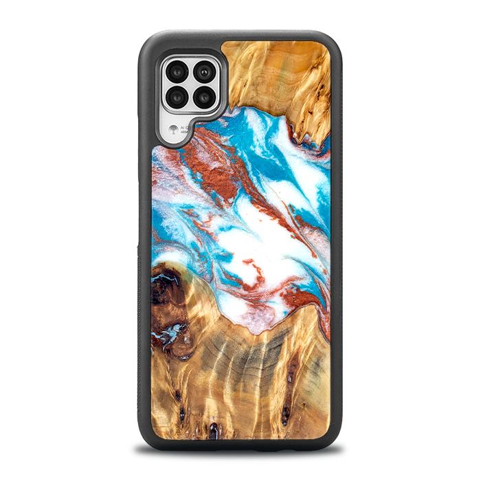 Huawei P40 lite Handyhülle aus Harz und Holz - Synergy#D137