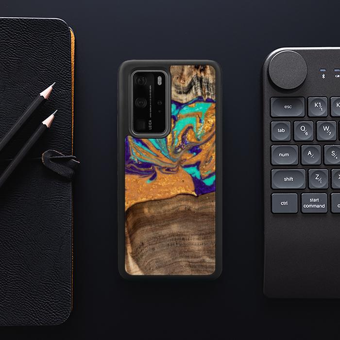 Huawei P40 Pro Handyhülle aus Kunstharz und Holz - SYNERGY# A122