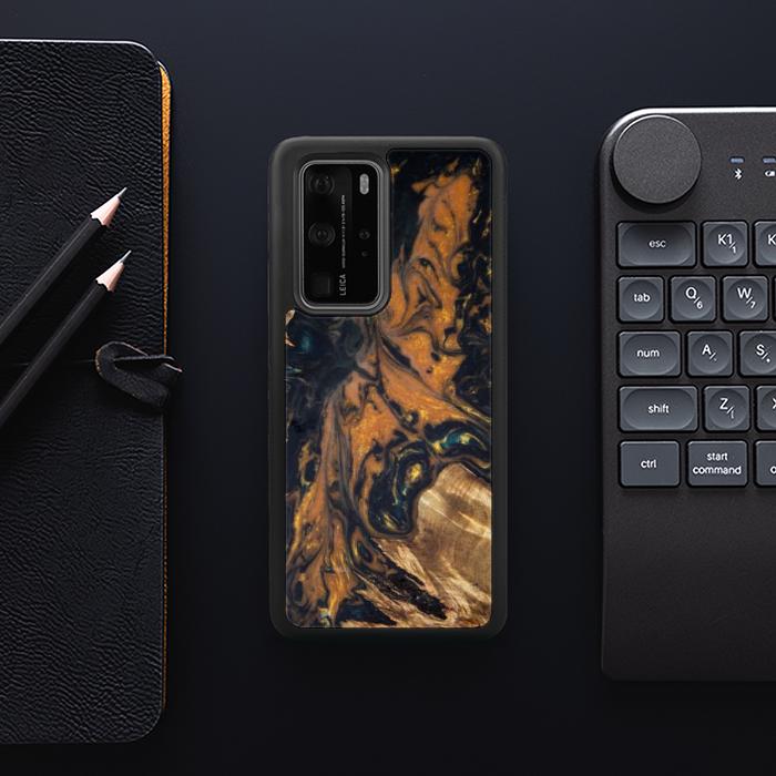 Huawei P40 Pro Etui na telefon z żywicy i drewna - Synergy#162