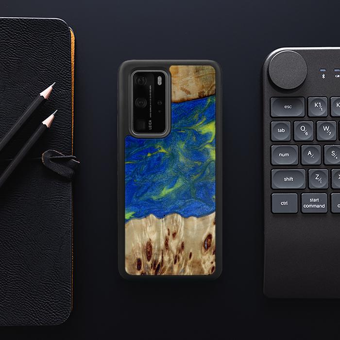 Huawei P40 Pro Etui na telefon z żywicy i drewna - Synergy#D102