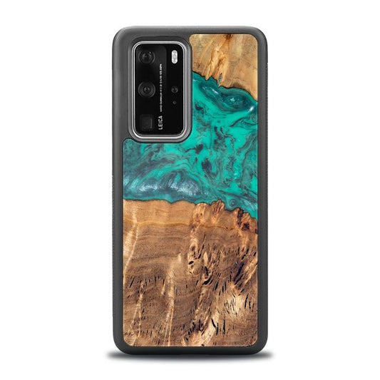Huawei P40 Pro Handyhülle aus Harz und Holz - Synergy#D111
